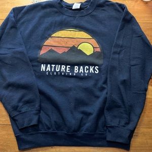 Nature Backs Dusk Navy Crew Sweatshirt